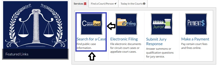Open the Missouri Courts case search page