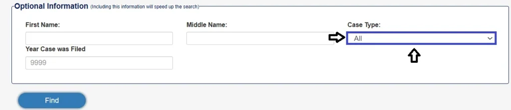 Select the case type