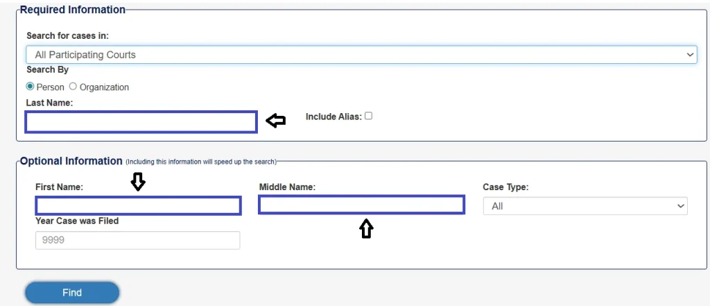 Enter the person's name